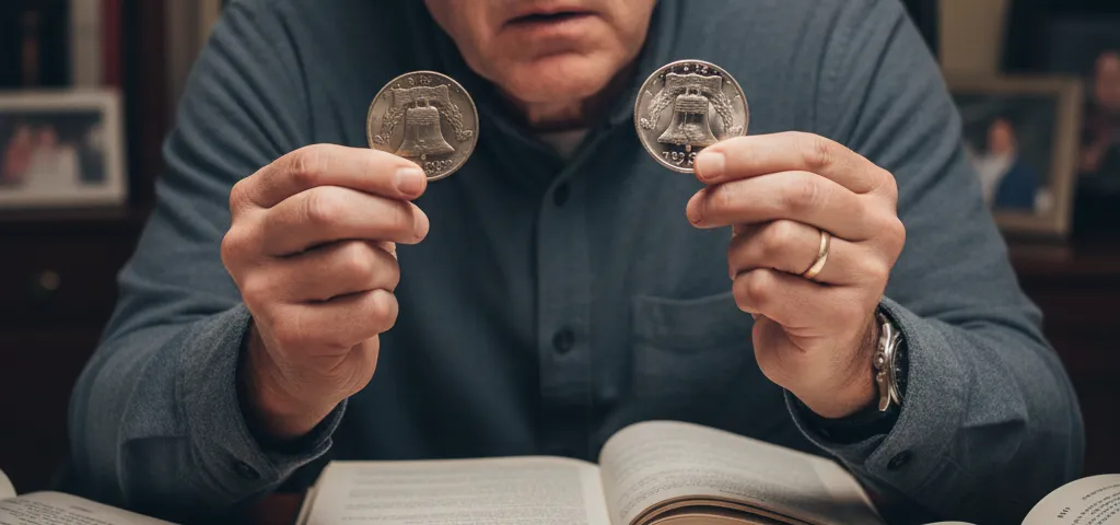 man confused between silver and regular 1976 dollar coins